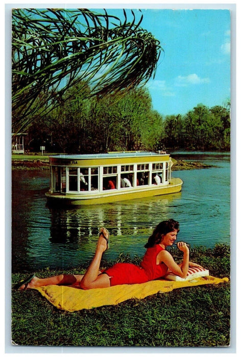 1970 Picturesque Spot At Florida's Silver Spring FL, Glass Bottom Boats Postcard