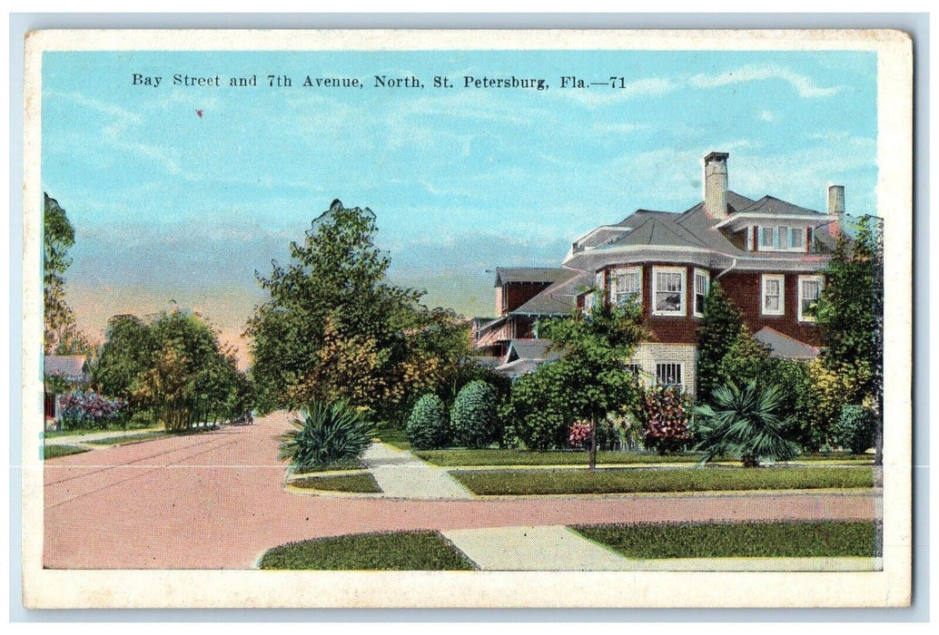 c1910's Bay Street And 7th Avenue North St. Petersburg Florida FL Postcard