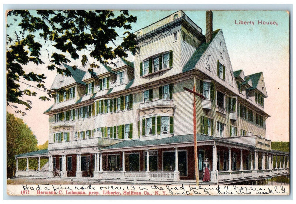 1906 Liberty House Liberty New York NY King Ferry NY Posted Postcard