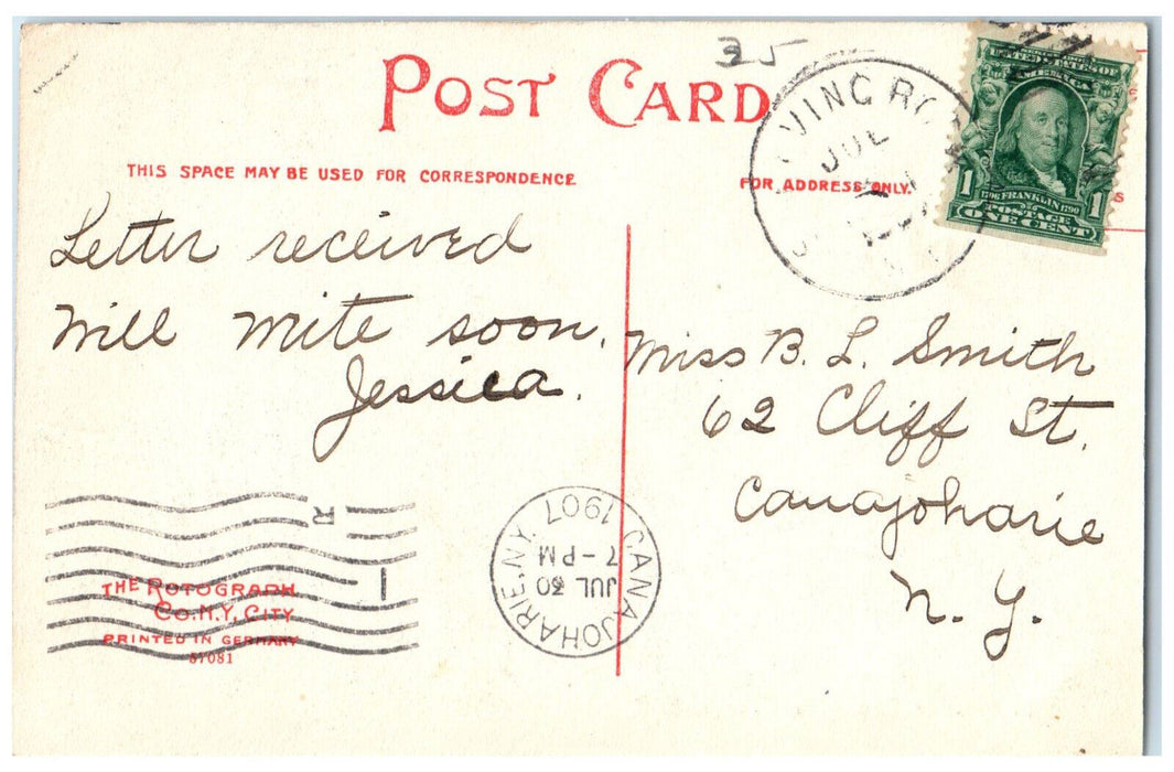 1907 Boat Canoe In Paradise Bay Lake George New York NY Antique Postcard
