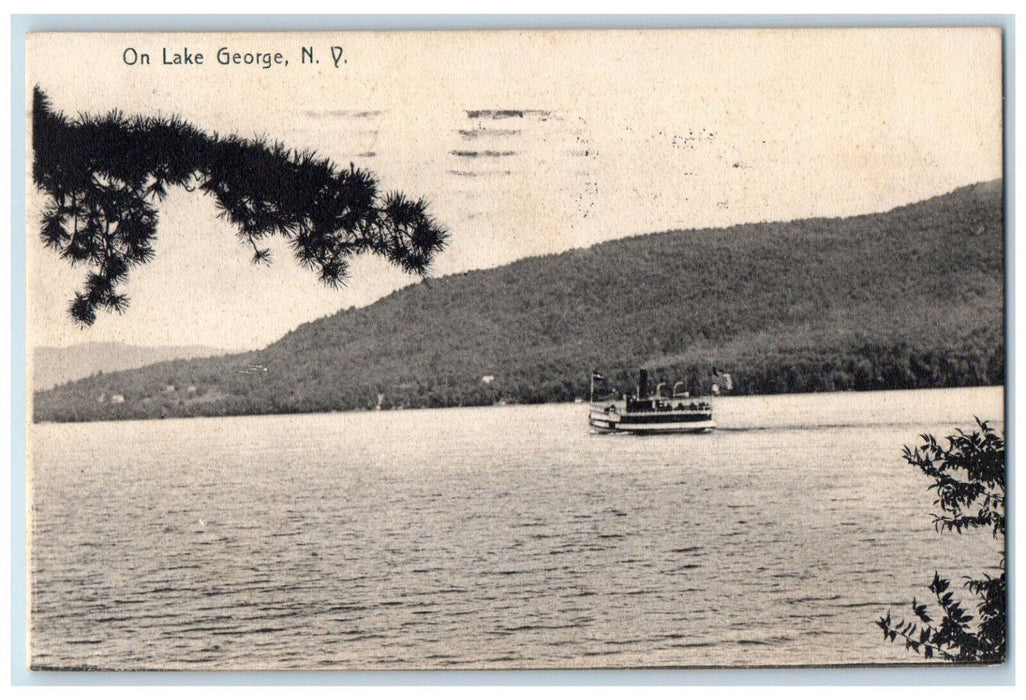 1907 Scene of Steamboat On Lake George New York NY Posted Antique Postcard