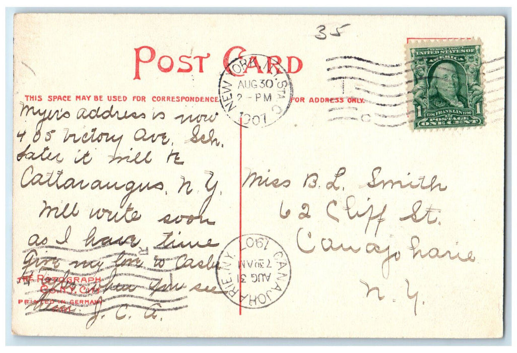 1907 Scene of Steamboat On Lake George New York NY Posted Antique Postcard