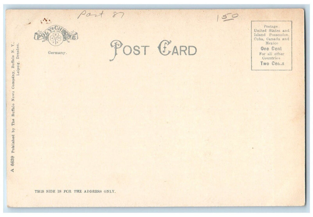 c1905 De Lancey School Building Campus Geneva New York NY Antique Postcard
