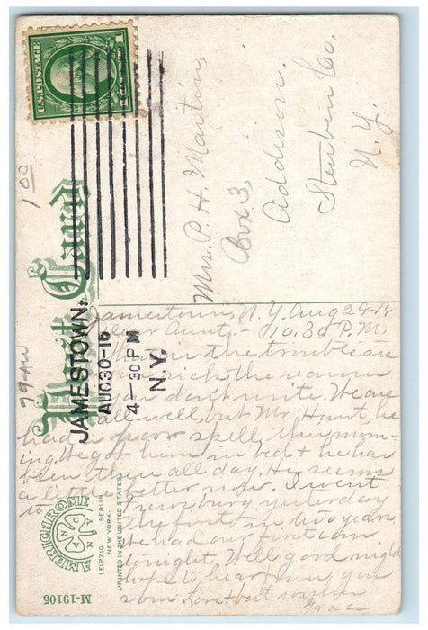 1916 United Brethern Church Street View Frewsburg New York NY Antique Postcard