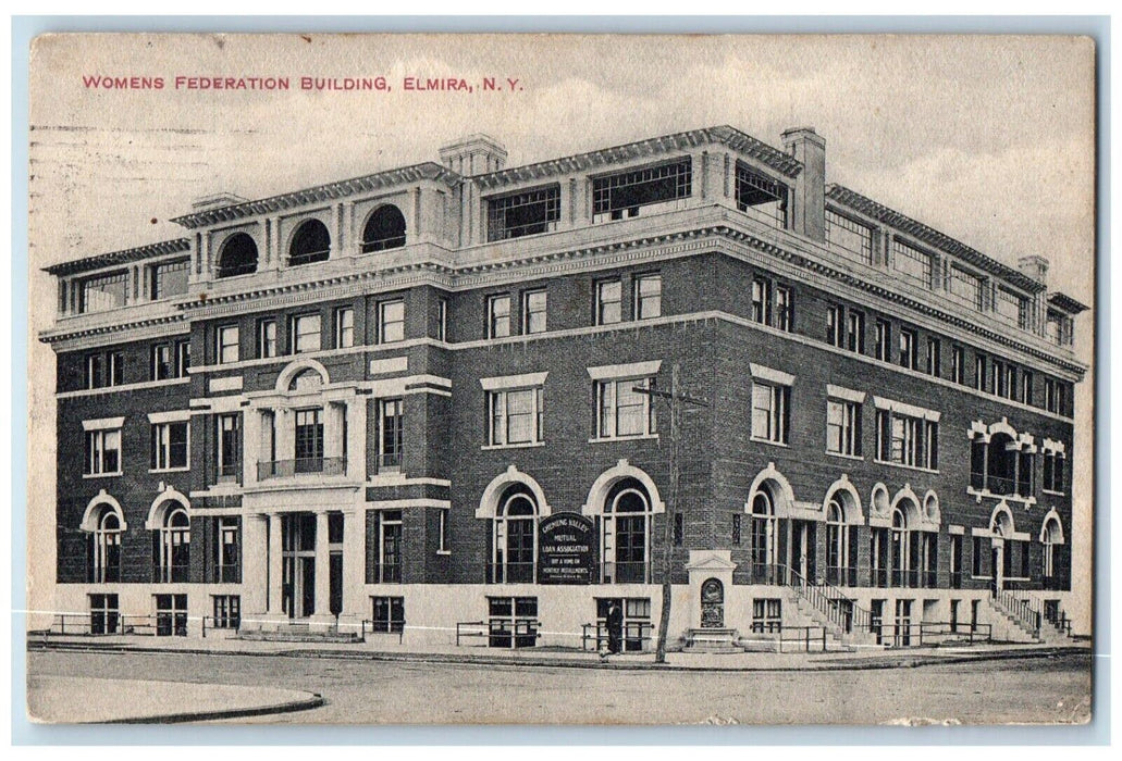 c1910's Womens Federation Building Elmira New York NY Posted Antique Postcard