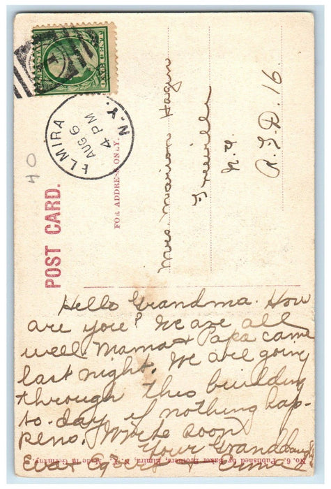 c1910's Womens Federation Building Elmira New York NY Posted Antique Postcard