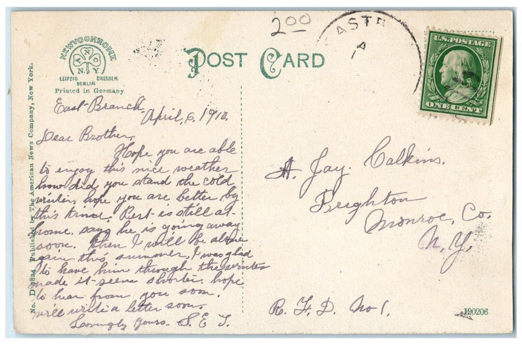 1910 East Transit OX And Carriage Dirt Road East Branch New York NY Postcard