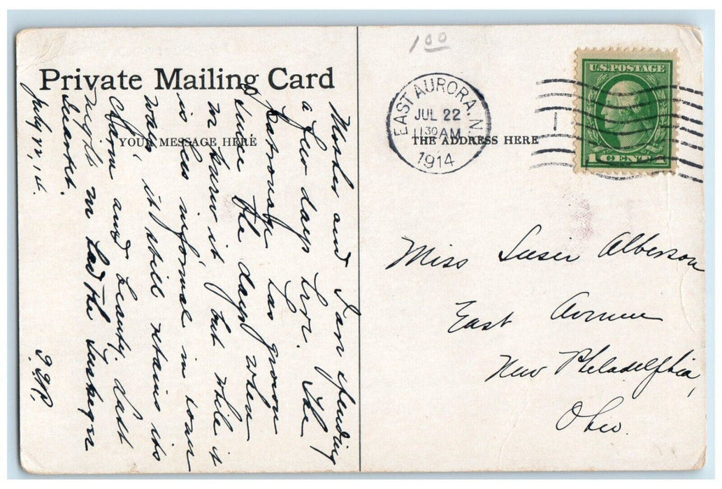 1914 Roycroft Chapel Looking North East Aurora New York NY Antique Postcard