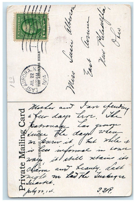 1914 Roycroft Chapel Looking North East Aurora New York NY Antique Postcard