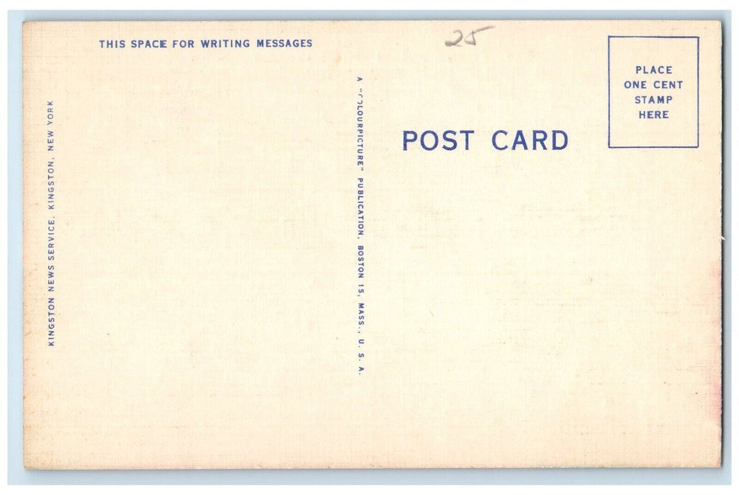 Greetings From Ellenville New York NY, Road Flowers Warning Sign Postcard