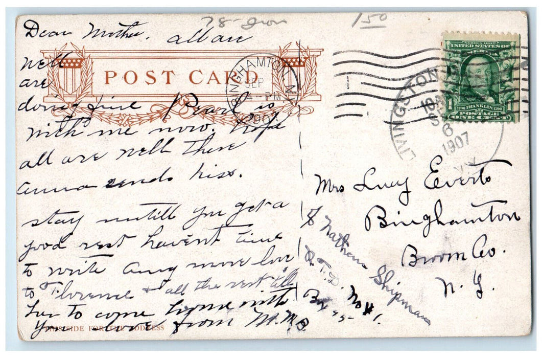 1907 St. Aloysius Church Academy Livingston Manor New York NY Posted Postcard