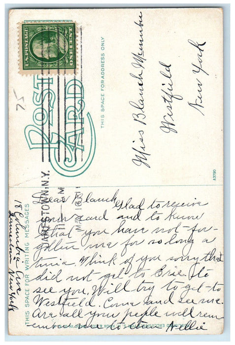 1911 High School Building Jamestown New York NY Posted Antique Postcard