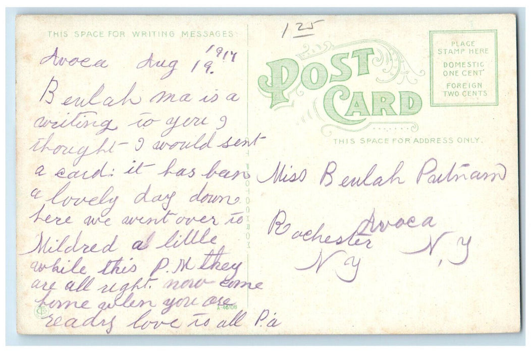 1914 Steamer Smoke Boat Landing Lewiston New York NY Posted Postcard
