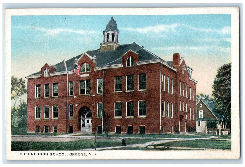 c1910's Greene High School Building Campus Greene New York NY Antique Postcard
