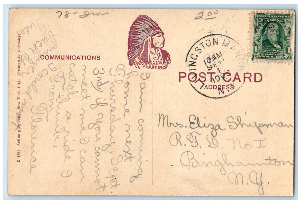 1908 Presbyterian Church and School Livingston Manor New York NY Postcard