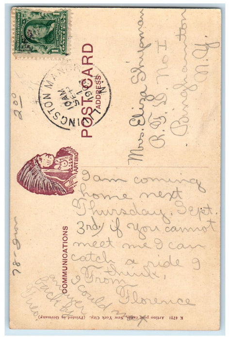 1908 Presbyterian Church and School Livingston Manor New York NY Postcard