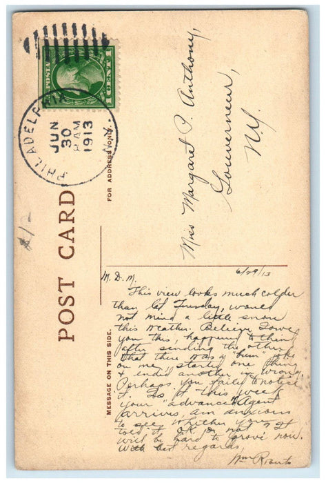 1913 Baptist Church and Parsonage Philadelphia New York NY Antique Postcard