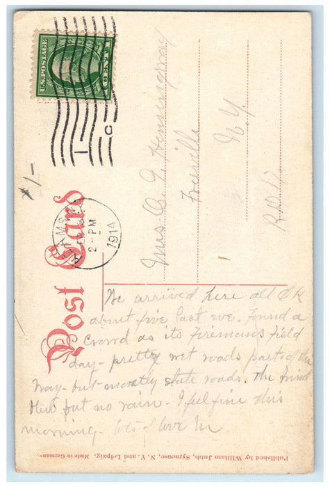 1914 Baptist Church Adams New York NY Posted Antique William Jubb Postcard