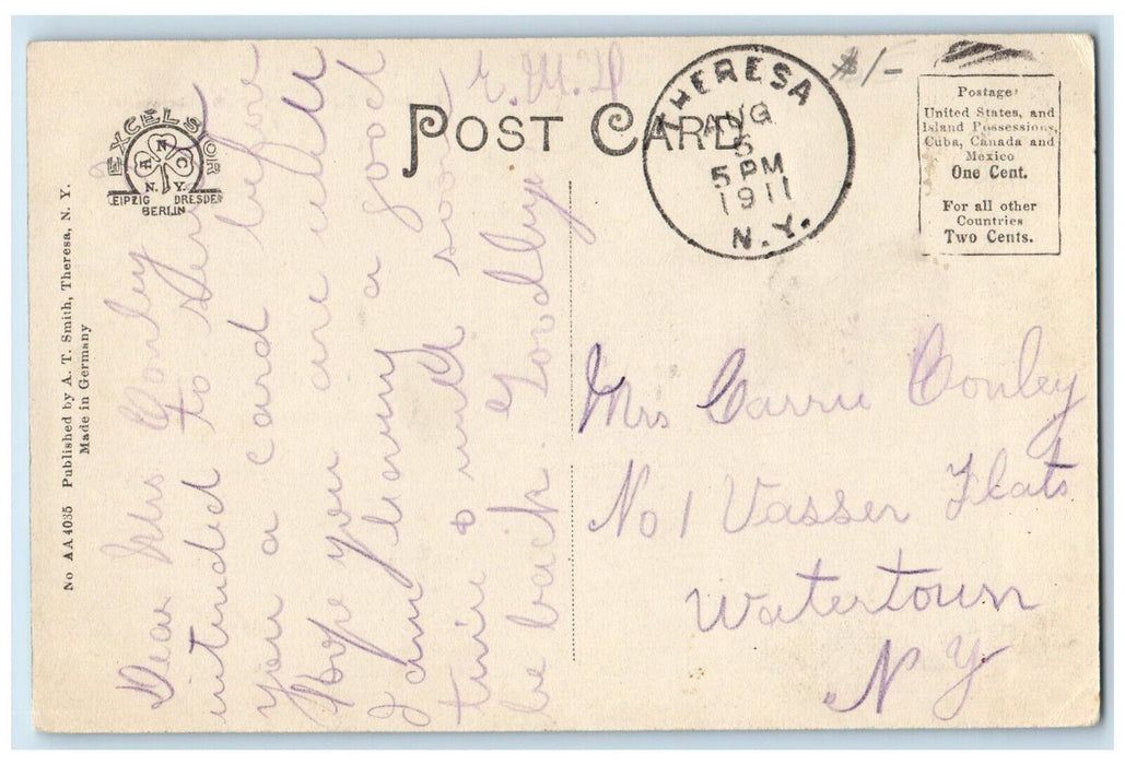 1911 St. James Episcopal Church Theresa New York NY Antique Postcard
