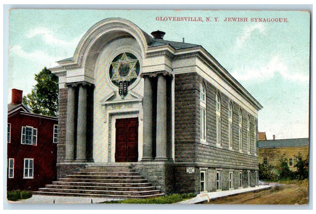 1909 Jewish Synagogue Building Gloversville New York NY Posted Antique Postcard