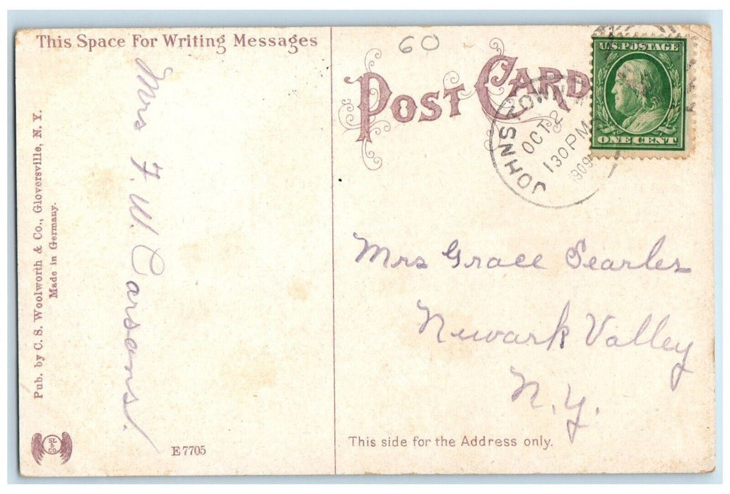 1909 Jewish Synagogue Building Gloversville New York NY Posted Antique Postcard