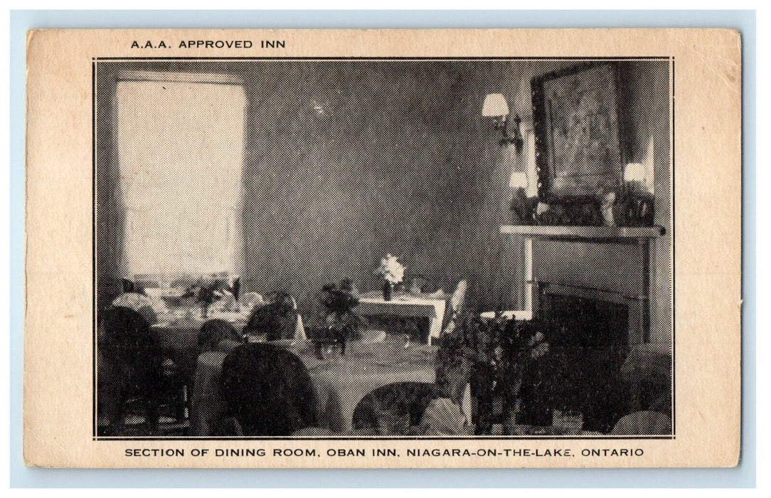 c1920 Interior Hotel Oban Inn Dining Room Niagara on the Lake Canada Postcard