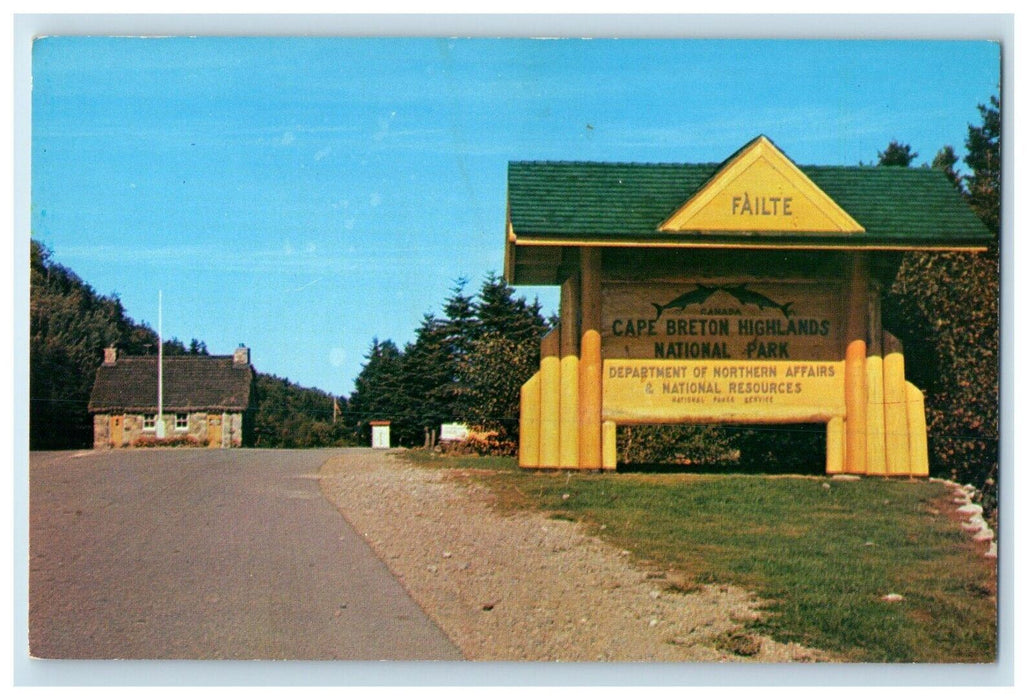 c1960 Entrance Cape Breton Highlands National Park Ingonish Canada CA Postcard