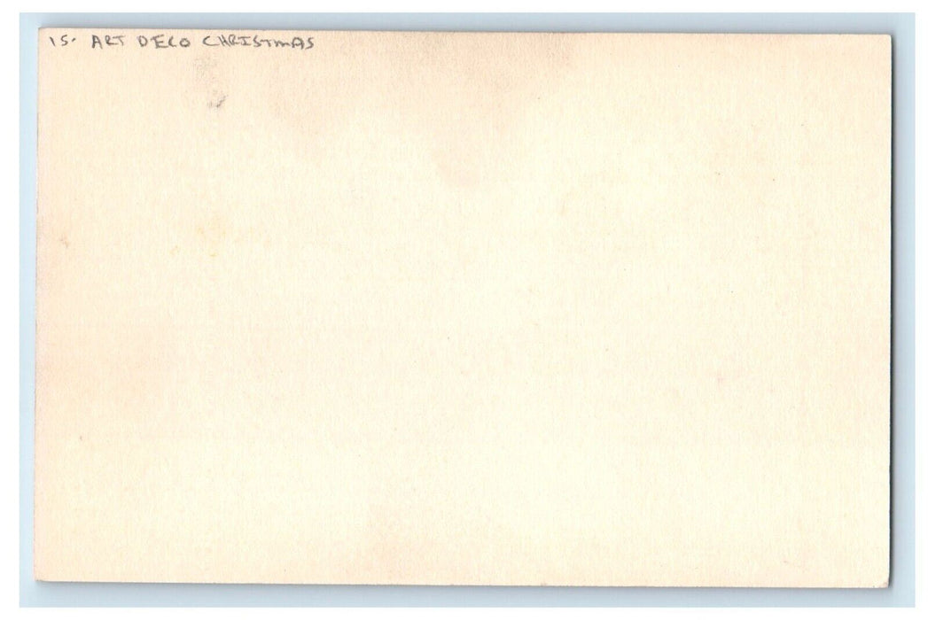 c1905 Christmas Greetings Art Deco Girl Flute Owl Candles Antique Postcard