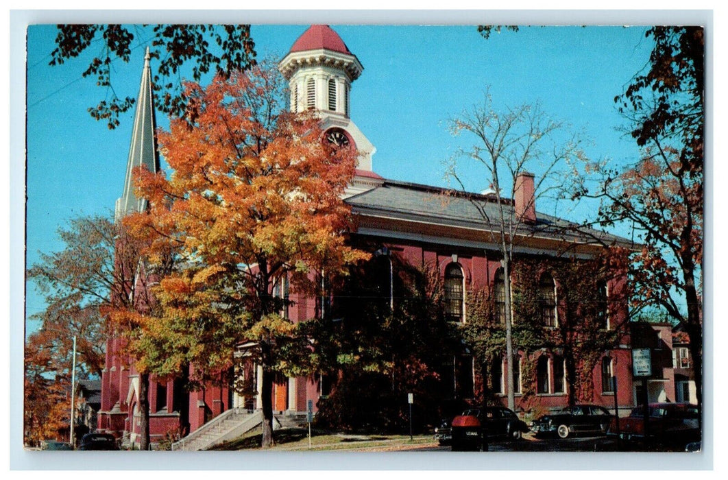 c1960 County Court House & Baptist Church Rutland Vermont VT Vintage Postcard