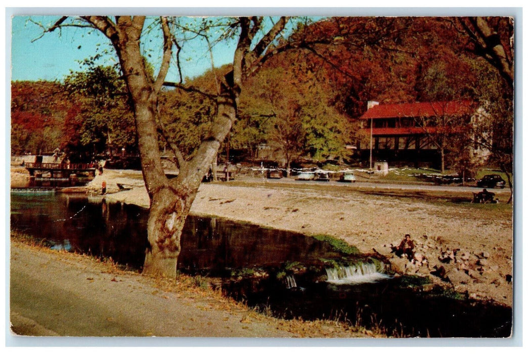 1957 Roaring River Lodge, Roaring River State Park, Cassville MO Postcard