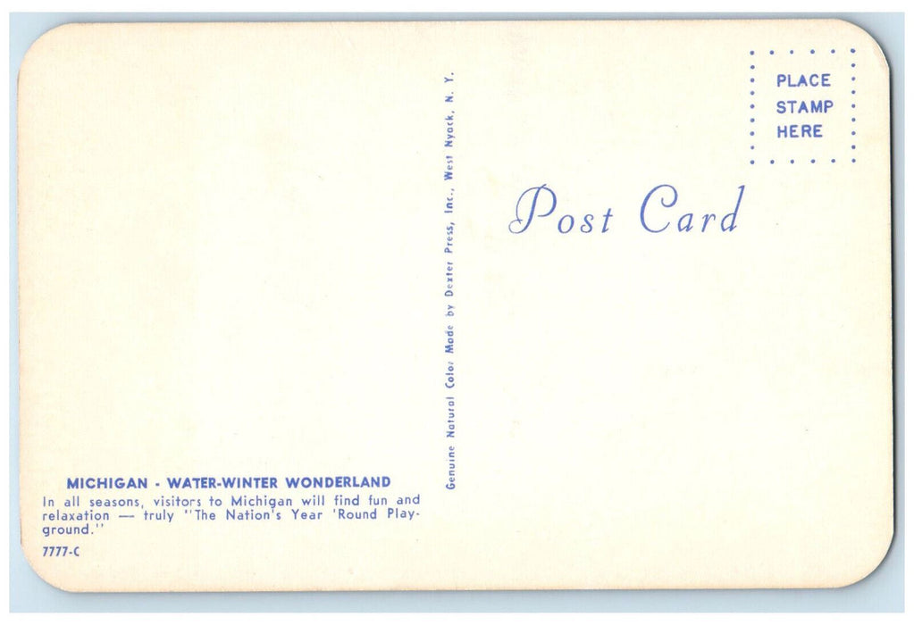 c1960's Water-Winter Wonderland Multiview, Greetings from Michigan MI Postcard