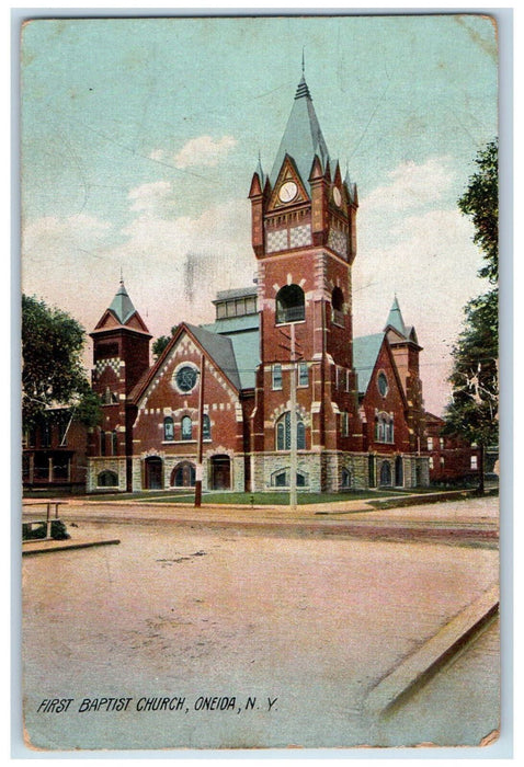 1911 First Baptist Church, Oneida New York NY The Rotograph Co. Postcard