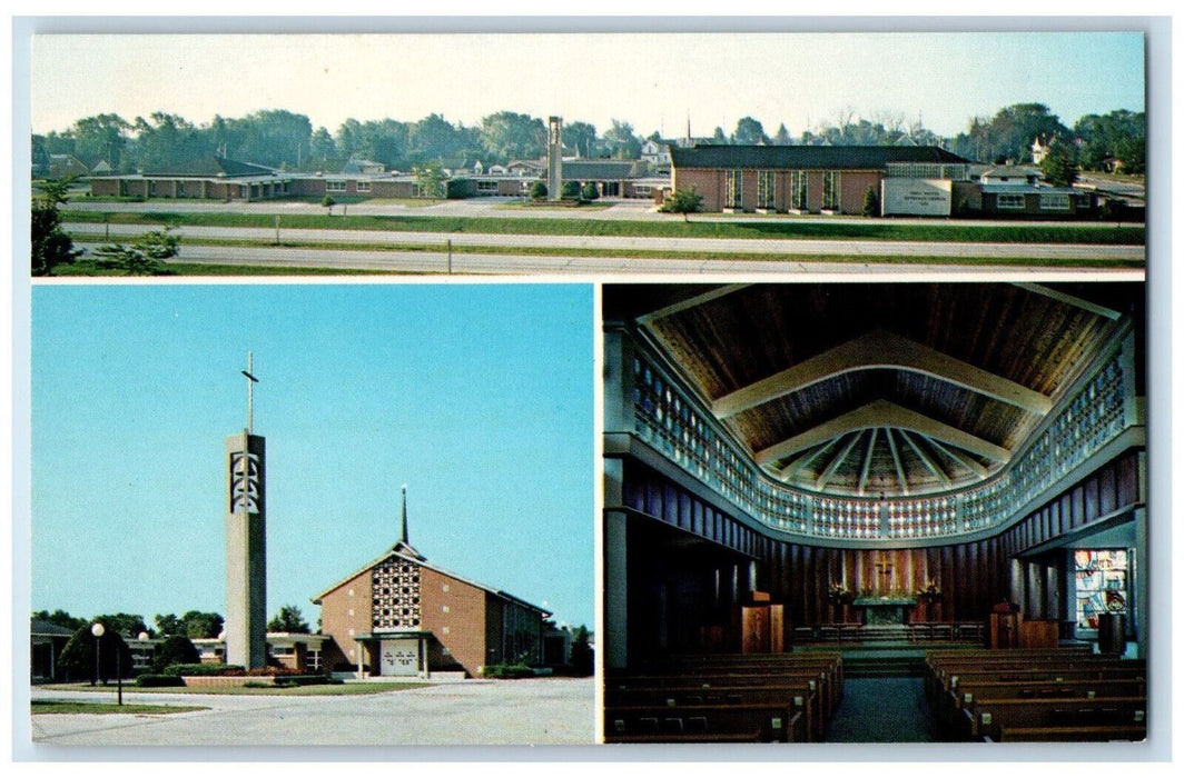 c1950's First United Lutheran Church Sheboygan Wisconsin WI Vintage Postcard