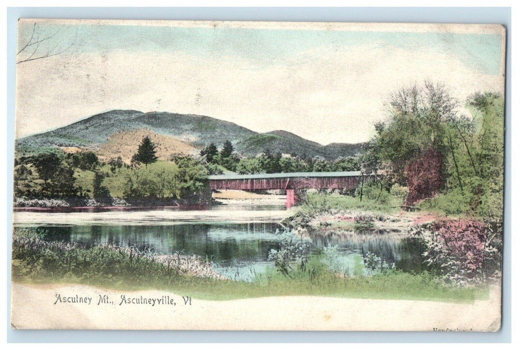 c1905 Ascutney Mount Bridge River Ascutneyville Vermont VT Vintage Postcard