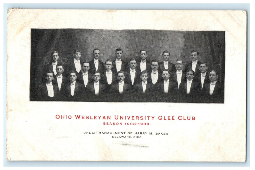 1909 Ohio Wesleyan University Glee Mandolin Clubs Concert Advertising Postcard