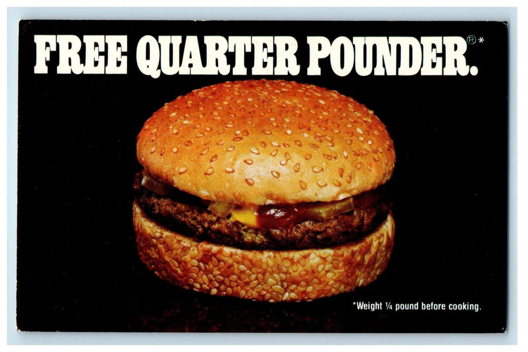 1978 Big Burger, Quarter Pounder Phoenix AZ Advertising Posted Vintage Postcard