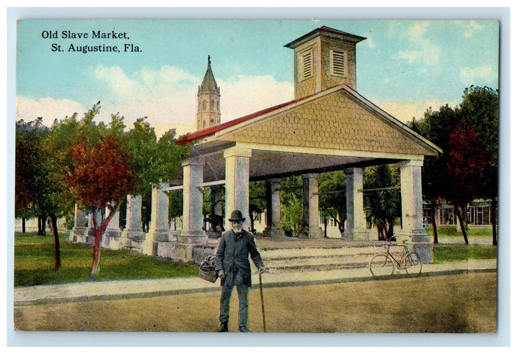 1913 Old Slave Market St. Augustine Florida FL Posted Antique Postcard