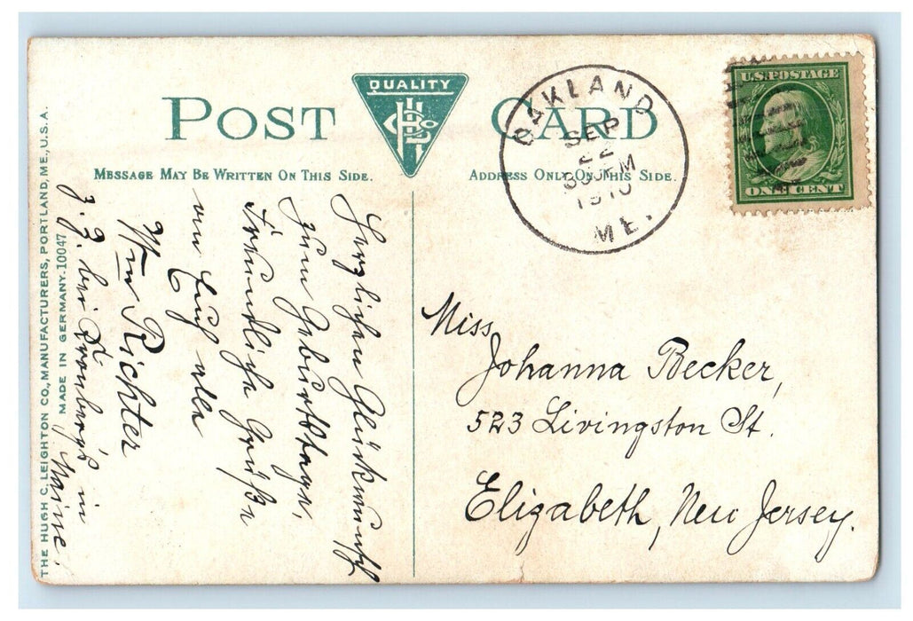 Scene Near Rangeley Lake House Dixons Island ME, Fisherman Boat Fishing Postcard
