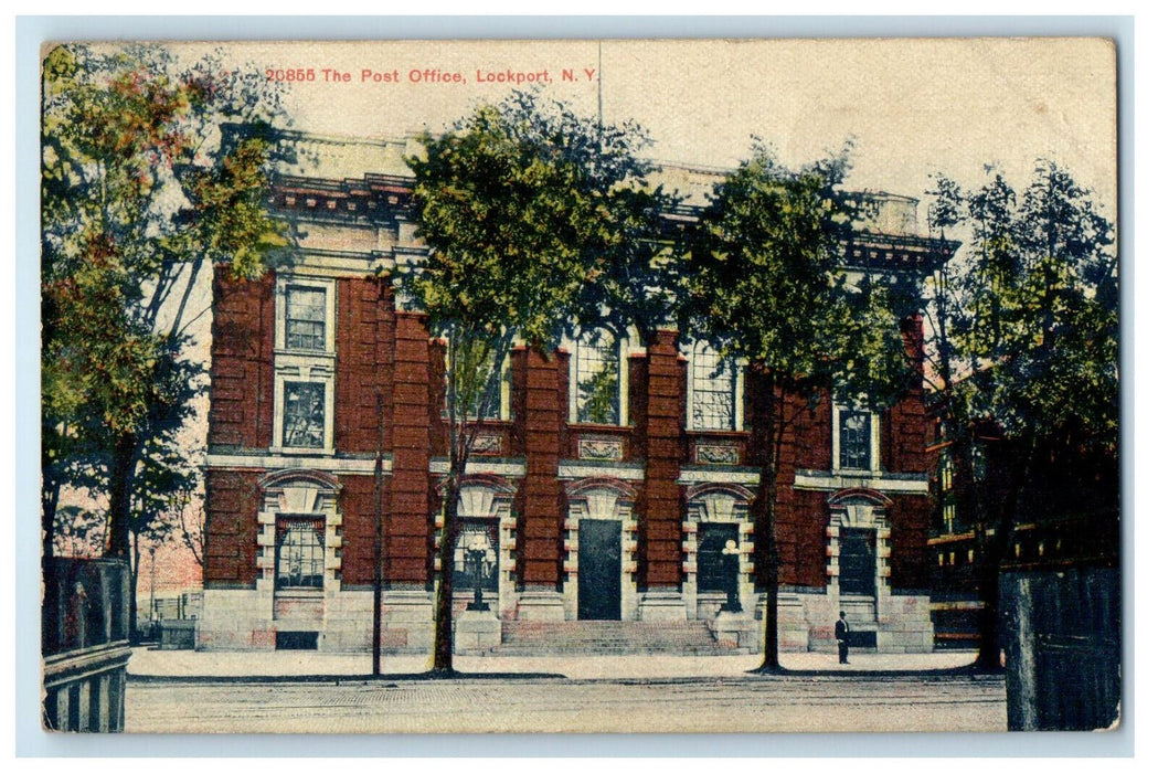 1909 The Post Office Lockport New York NY Marion OH Antique Postcard