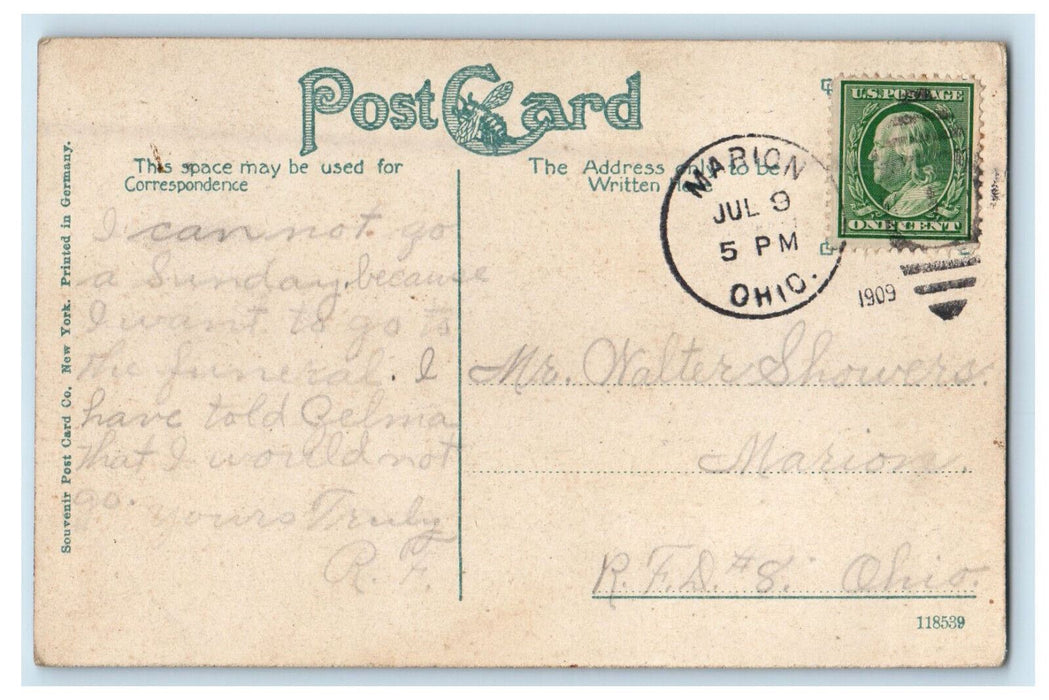 1909 The Post Office Lockport New York NY Marion OH Antique Postcard