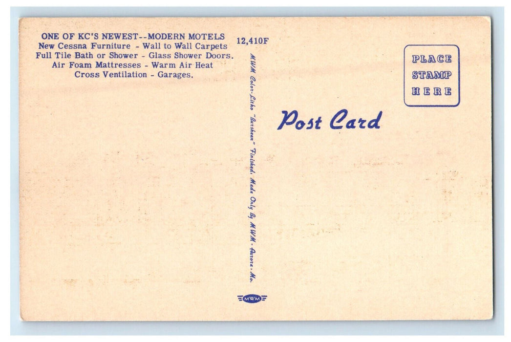 c1940s The Gables Motel Kansas City Kansas KS Vintage Unposted Postcard