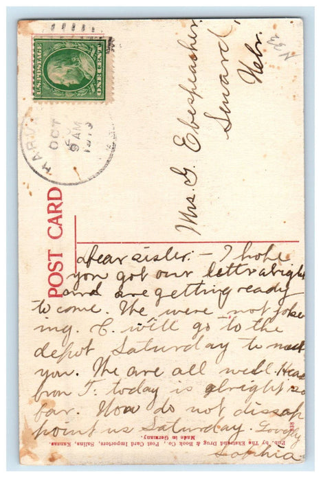 c1910 Businesses, Main Street, Harvard Nebraska NE Posted Antique Postcard