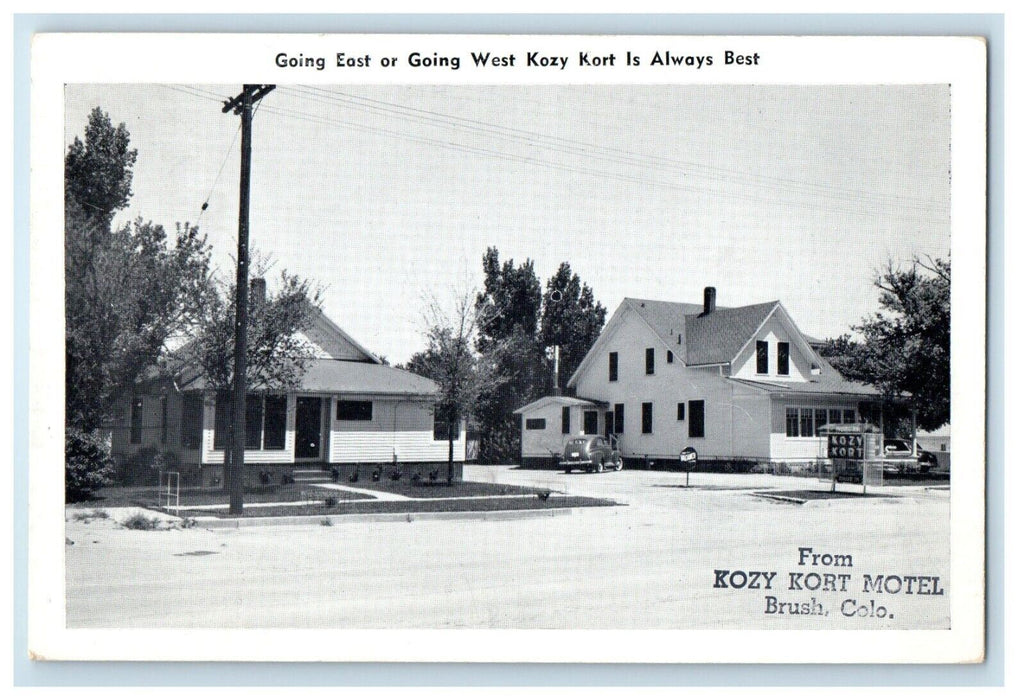 c1930's Going East Or Going West Gorman's From Kozy Kort Motel Brush CO Postcard
