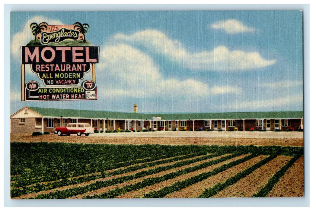 c1950s The Everglades Motel Restaurant Perrysburg Ohio OH Vintage Postcard