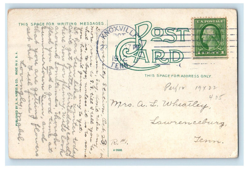 1912 Park City High School Knoxville Tennessee TN Posted Antique Postcard