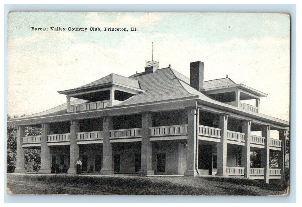 c1910's Bureau Valley Country Club Princeton Illinois IL Posted Antique Postcard