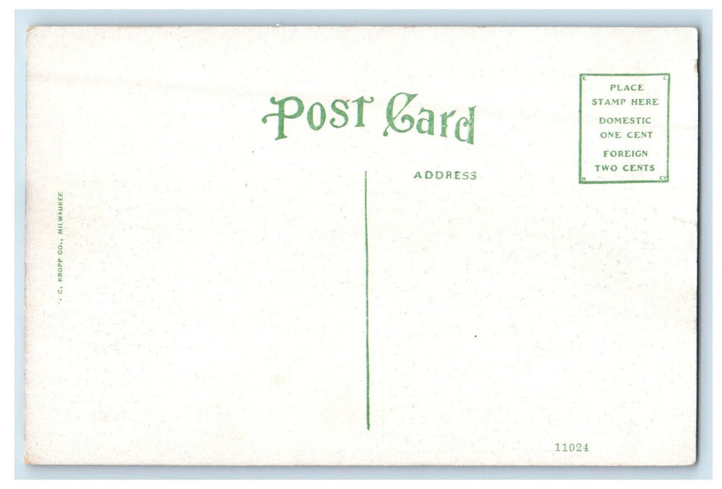 c1910 C.M. & St. P. Depot Stoughton Wisconsin WI Antique Unposted Postcard