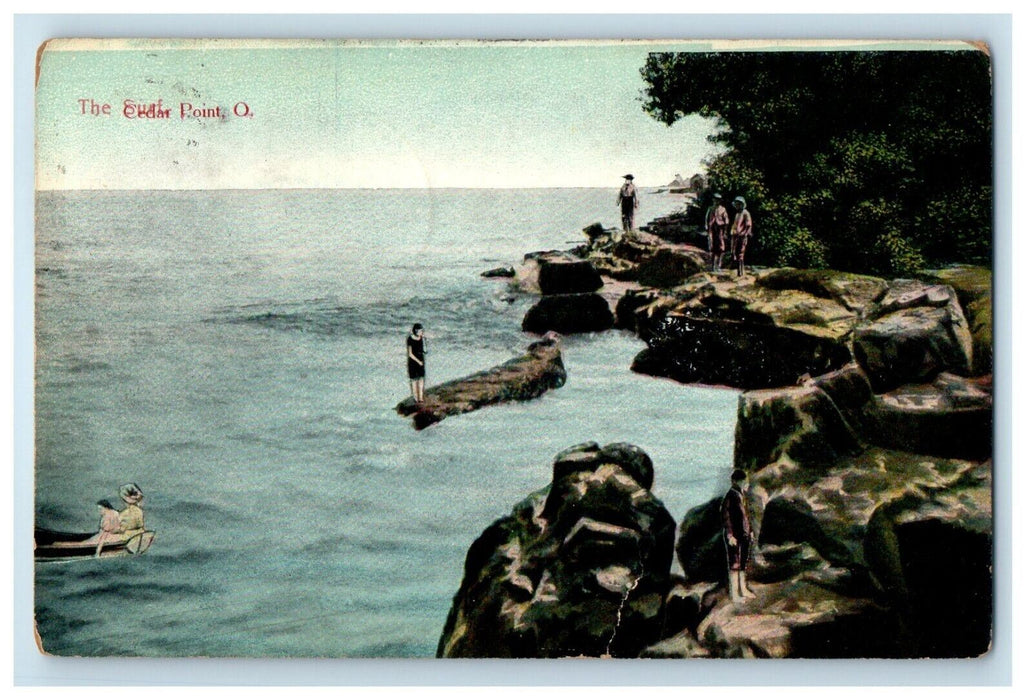 1910 A View Of The Cedar Point Ohio OH, Boat Posted Antique Postcard