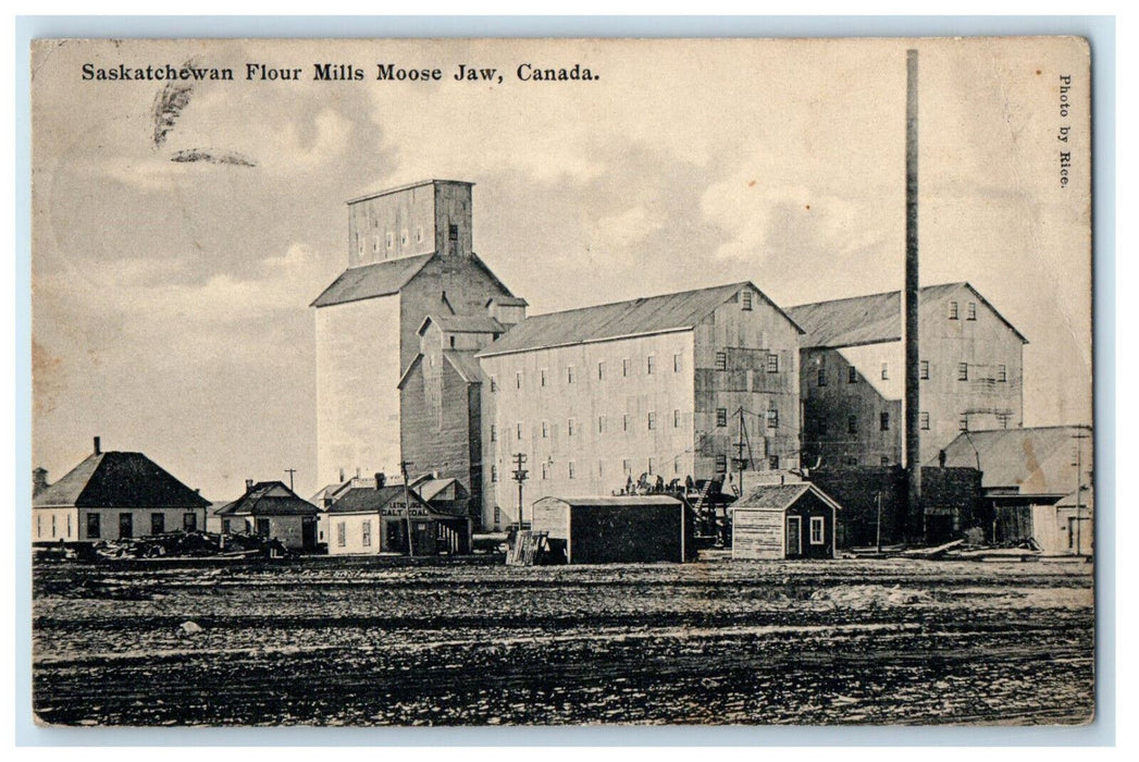 c1910 Saskatchewan Flour Mills Moose Jaw Canada Foreign RPO Postcard