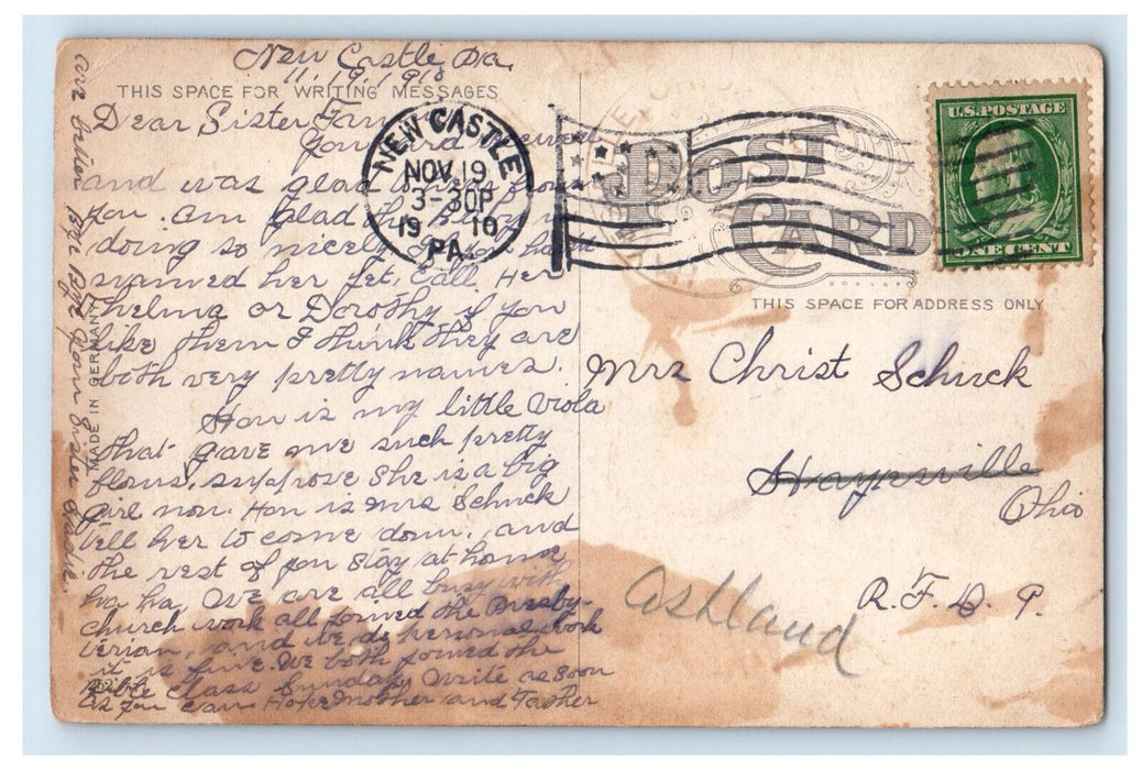 1910 Trolley, Bridge on the New Castle & Butler Railway Pennsylvania PA Postcard
